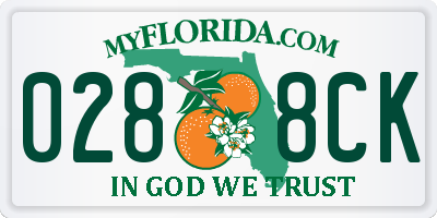 FL license plate 0288CK