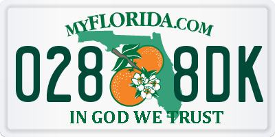 FL license plate 0288DK