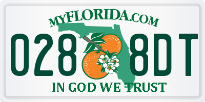FL license plate 0288DT