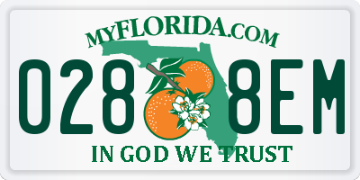 FL license plate 0288EM