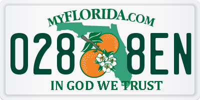 FL license plate 0288EN