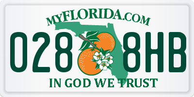 FL license plate 0288HB