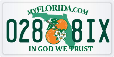FL license plate 0288IX