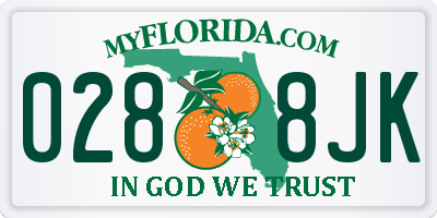 FL license plate 0288JK
