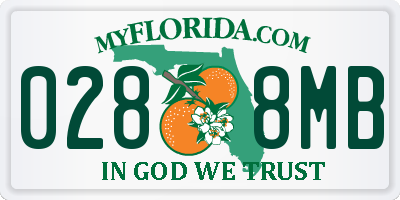 FL license plate 0288MB