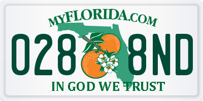 FL license plate 0288ND