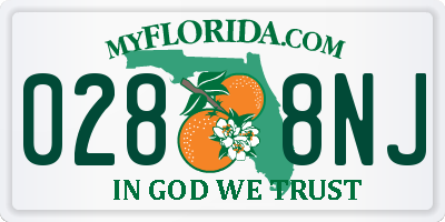 FL license plate 0288NJ