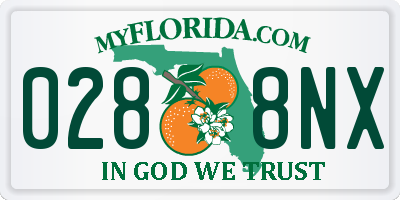 FL license plate 0288NX