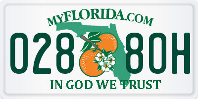 FL license plate 0288OH