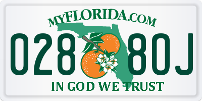FL license plate 0288OJ