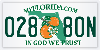 FL license plate 0288ON