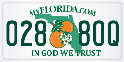 FL license plate 0288OQ