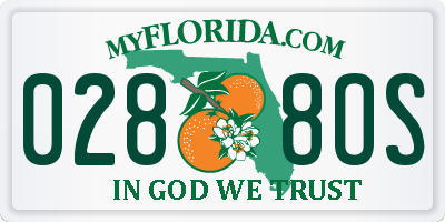 FL license plate 0288OS