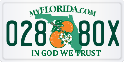 FL license plate 0288OX
