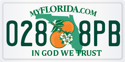 FL license plate 0288PB