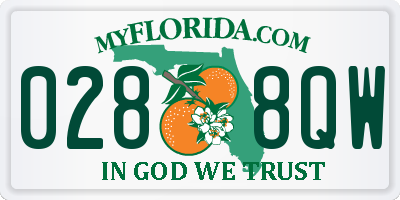 FL license plate 0288QW