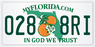 FL license plate 0288RI