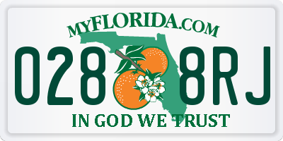FL license plate 0288RJ