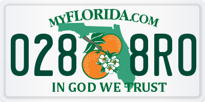 FL license plate 0288RO