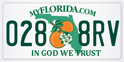 FL license plate 0288RV