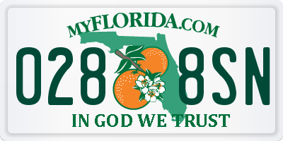 FL license plate 0288SN