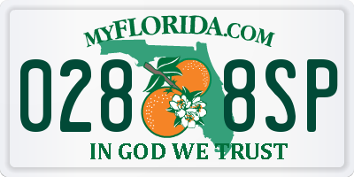 FL license plate 0288SP