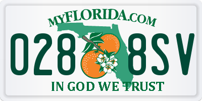 FL license plate 0288SV