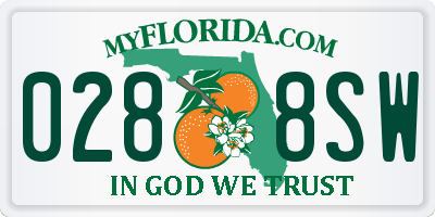 FL license plate 0288SW