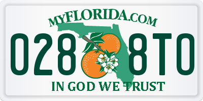 FL license plate 0288TO