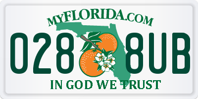 FL license plate 0288UB