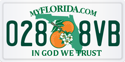 FL license plate 0288VB