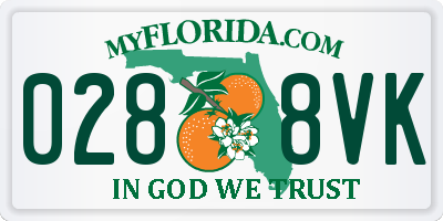 FL license plate 0288VK