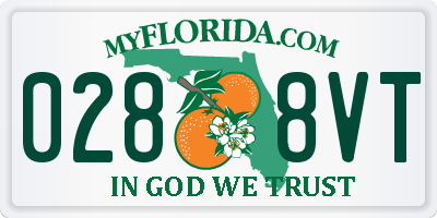 FL license plate 0288VT