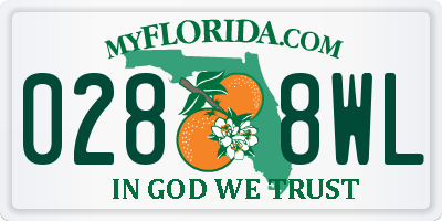 FL license plate 0288WL