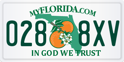 FL license plate 0288XV