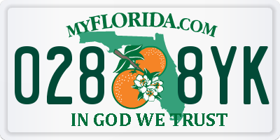 FL license plate 0288YK
