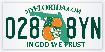 FL license plate 0288YN