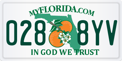 FL license plate 0288YV