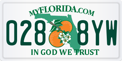 FL license plate 0288YW