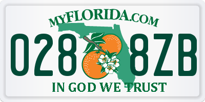 FL license plate 0288ZB
