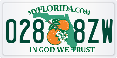 FL license plate 0288ZW