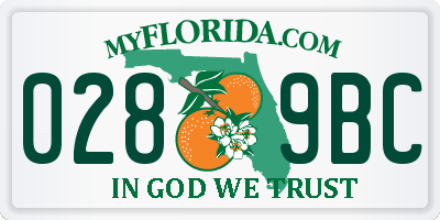 FL license plate 0289BC