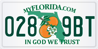 FL license plate 0289BT