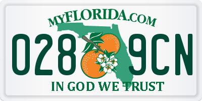 FL license plate 0289CN