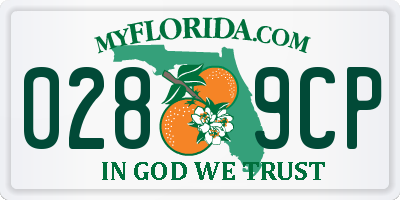 FL license plate 0289CP