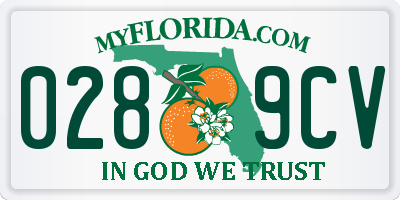 FL license plate 0289CV