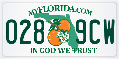 FL license plate 0289CW