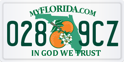 FL license plate 0289CZ