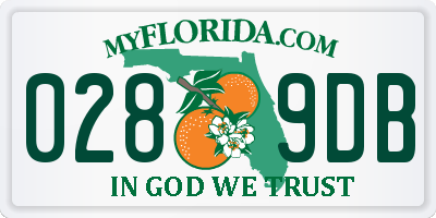 FL license plate 0289DB