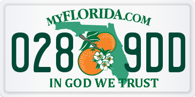 FL license plate 0289DD